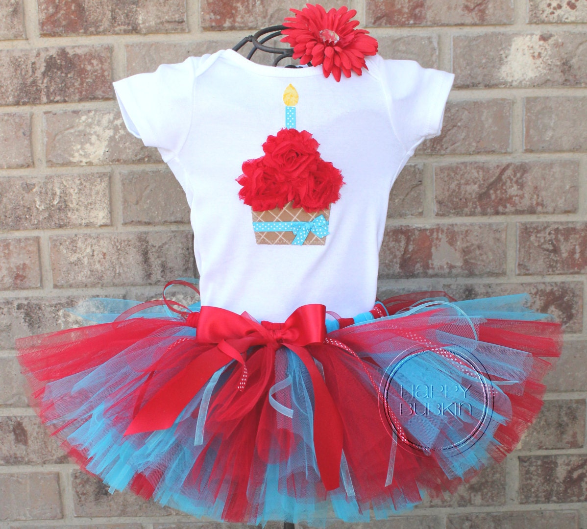 DR SUESS INSPIRED Set --Birthday Girl Tutu Skirt and Cupcake Onesie Set with Free Flower Clip, Newborn,1st, 2nd, 3rd, 4th, 5th Birthday