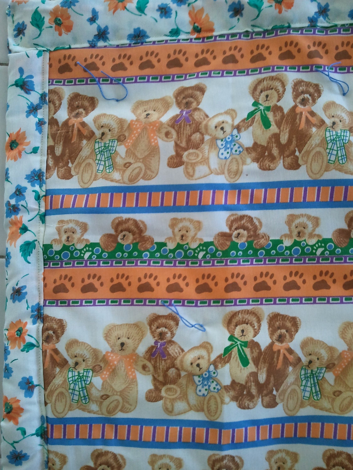 Bow Tie Teddy Bears Baby Quilt
