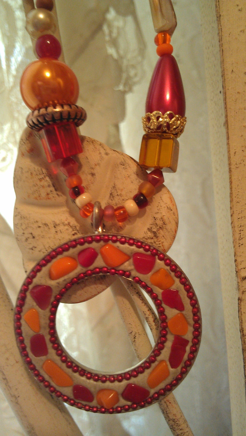 Red & Orange Necklace... Kowgirl Charm... Show Your Sass.