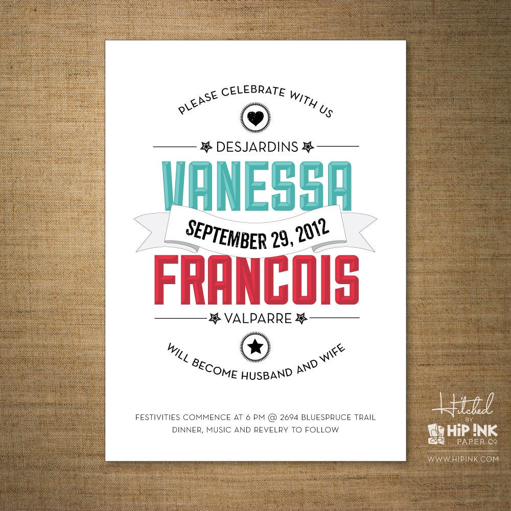 BANNER - Modern Retro Typography Wedding Invitation (SAMPLE)