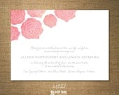 ROSES  - Modern Classic Pink Roses Wedding Invitation (SAMPLE)