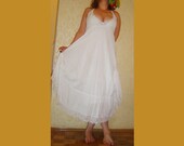 White cotton dress, Crochet dress, Long dress, Maxi boho dress, Bohemian dress, Women dress, OOAK