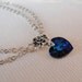 Double Chain Anklet with Swarovski Crystal Heart Pendant