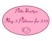 Baby shoe pattern - 3 Patterns Combo