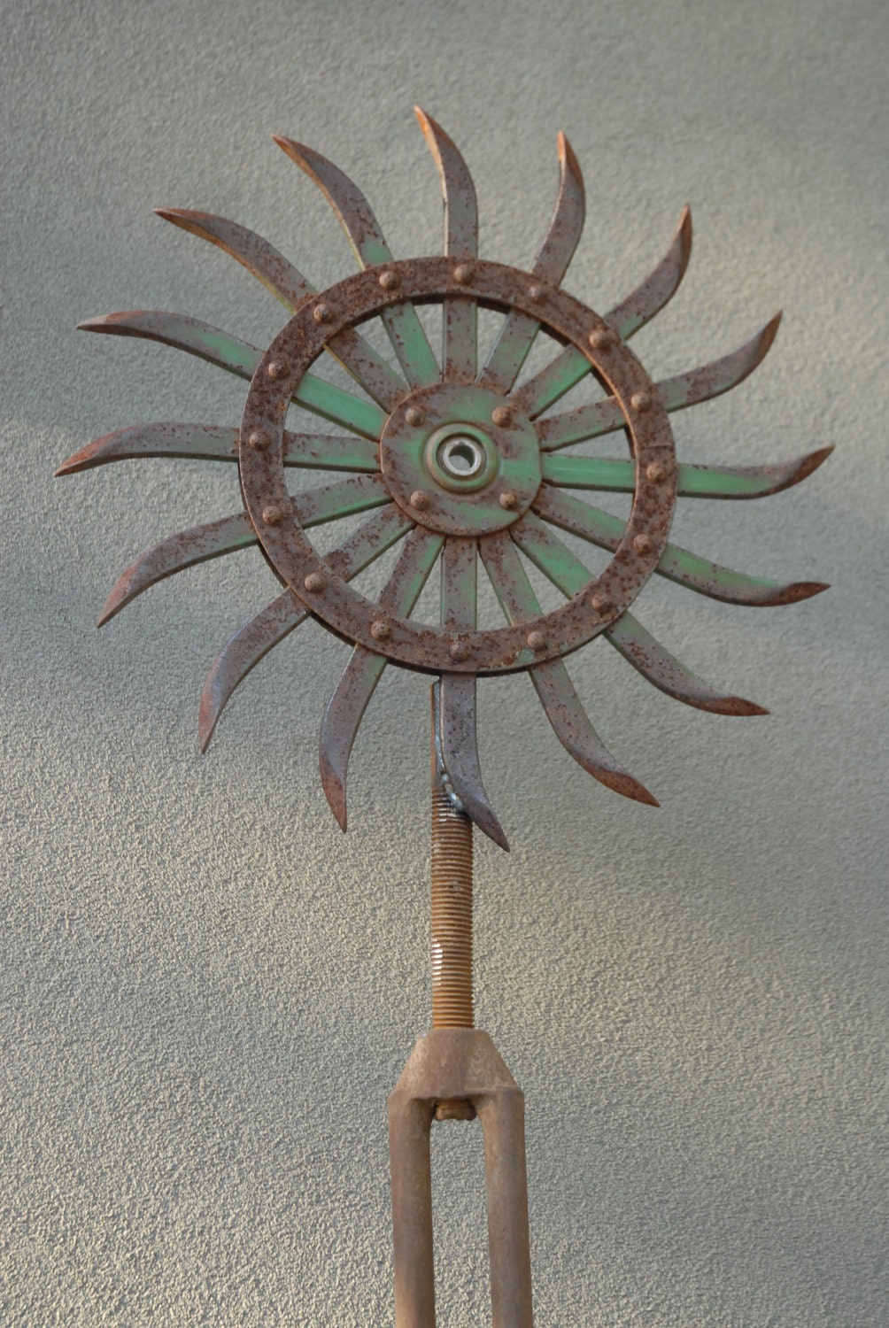 5 ft Industrial Flower Garden Sculpture