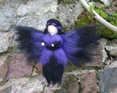 Needle Felted Fairy, Waldorf Inspired, Purple Gothic style