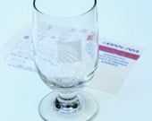 Pam Am Clipper Class Clear Wine Glass with Etched Logo