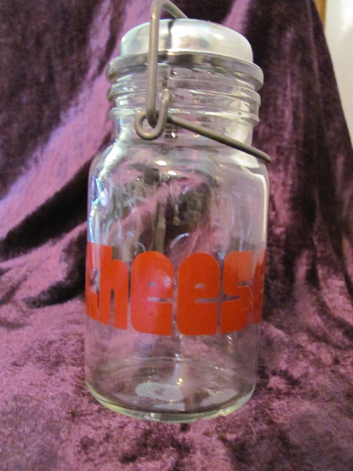 Wheaton Glass Cheese Shaker Red CHEESE Metal Top