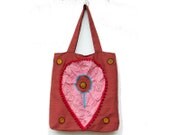 Large Pink Ethnic Hmong Embroidery Tote, Tribal textile,Gypsy bohemian style