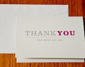 Thank You - You Made My Day Card Set of 10