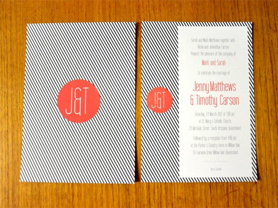 DIY Striped Wedding Invite