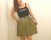 Tribal Sun Dress: aztec, southwestern, geometric, upcycled vintage singlet, asymmetric skirt, ready to ship size M