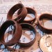 Upcycled Copper Pipe Pendant Bezel - Open Back for Resin, Polymer, etc. Antiqued with 2 Loops - Set of 5