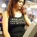 RUN self doubt in to the ground done in vintage looking silk screen on a black workout tank top with a random hole back
