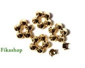 S A L E : 8mm 200pcs Gold conical studs ( 4 legs ) / HIGH Quality - Fikashop