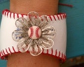 Baseball Cuff Bracelet -Adorable with added Feminine Flair