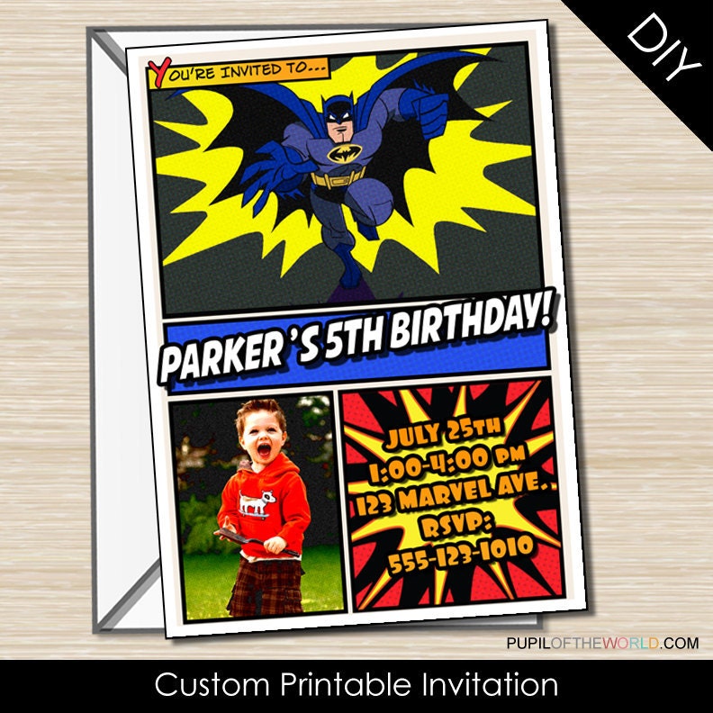 Batman Birthday Invites