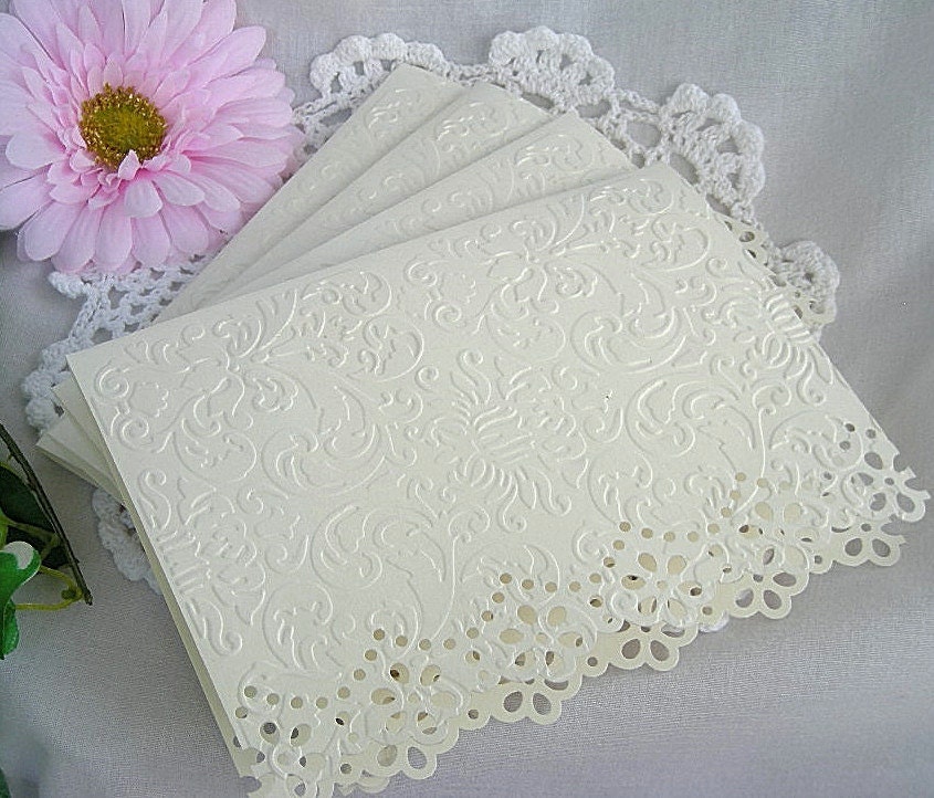 embossed note cards
