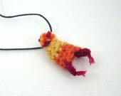 Jayne Cobb's Hat Necklace from Firefly / Serenity, Yellow Orange and Red Crochet Beanie Necklace on leather cord