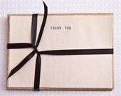 Handmade Newsprint Thank You Notes with Kraft Envelopes