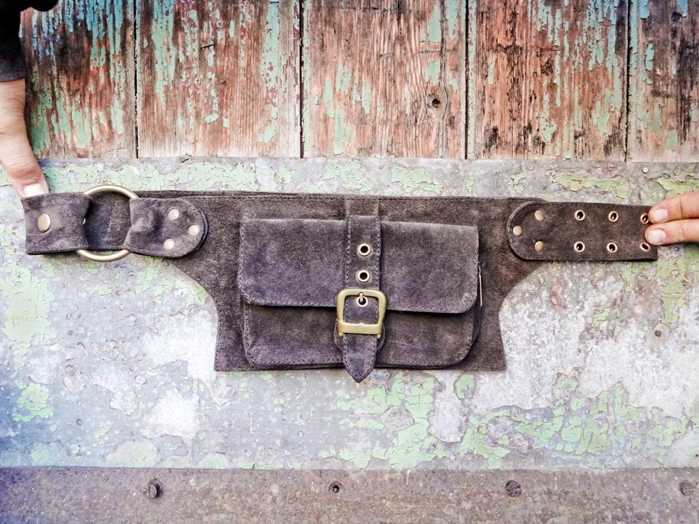 Men / Women  leather bag in brown, belt pouch, hip bag, utility belt