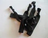 The Black on Black Hair Tie Collection - 6 Elastic Hair Ties