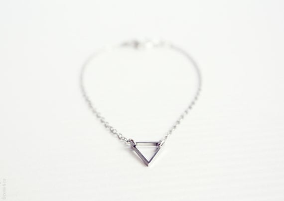 dainty triangle silver bracelet - minimalist jewelry