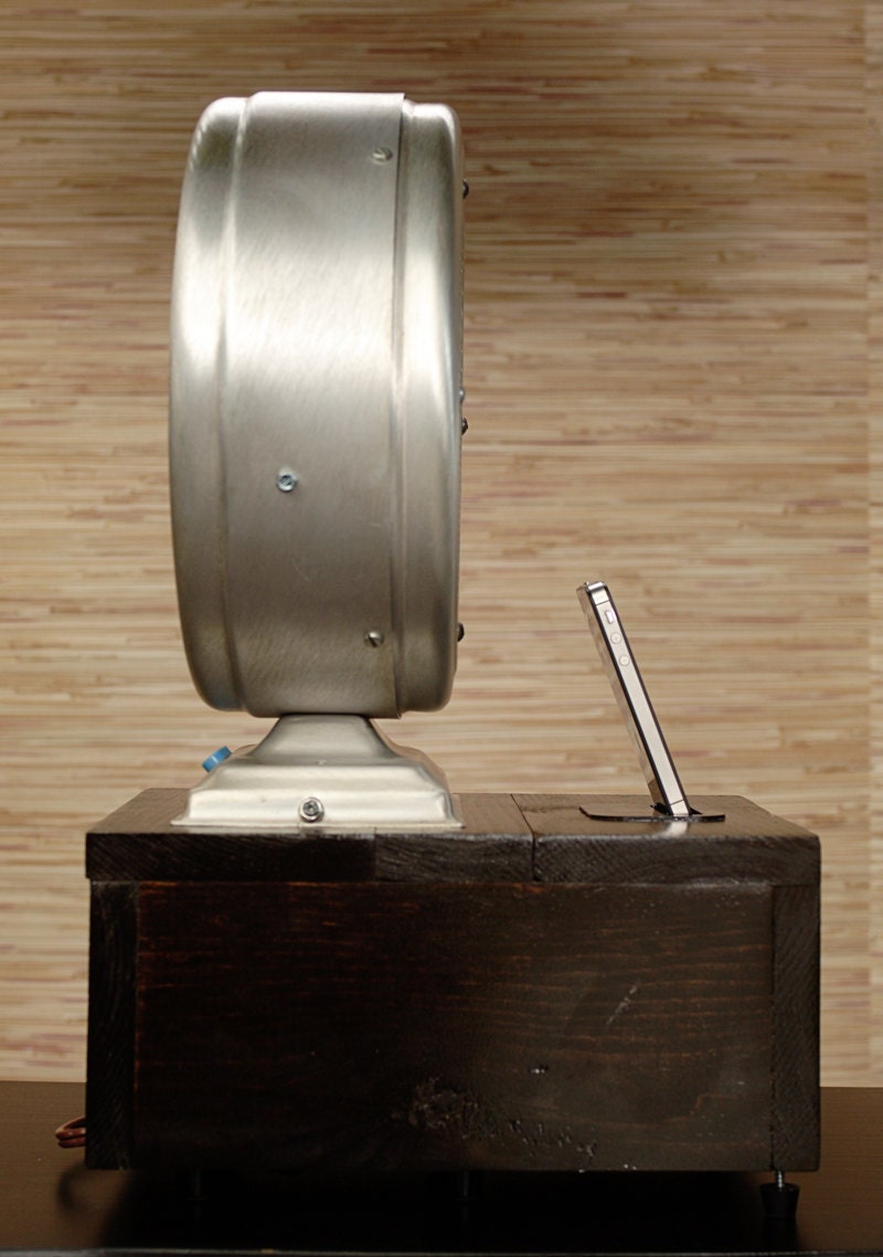 ipod iphone charging station with speakers from vintage ham radio speaker