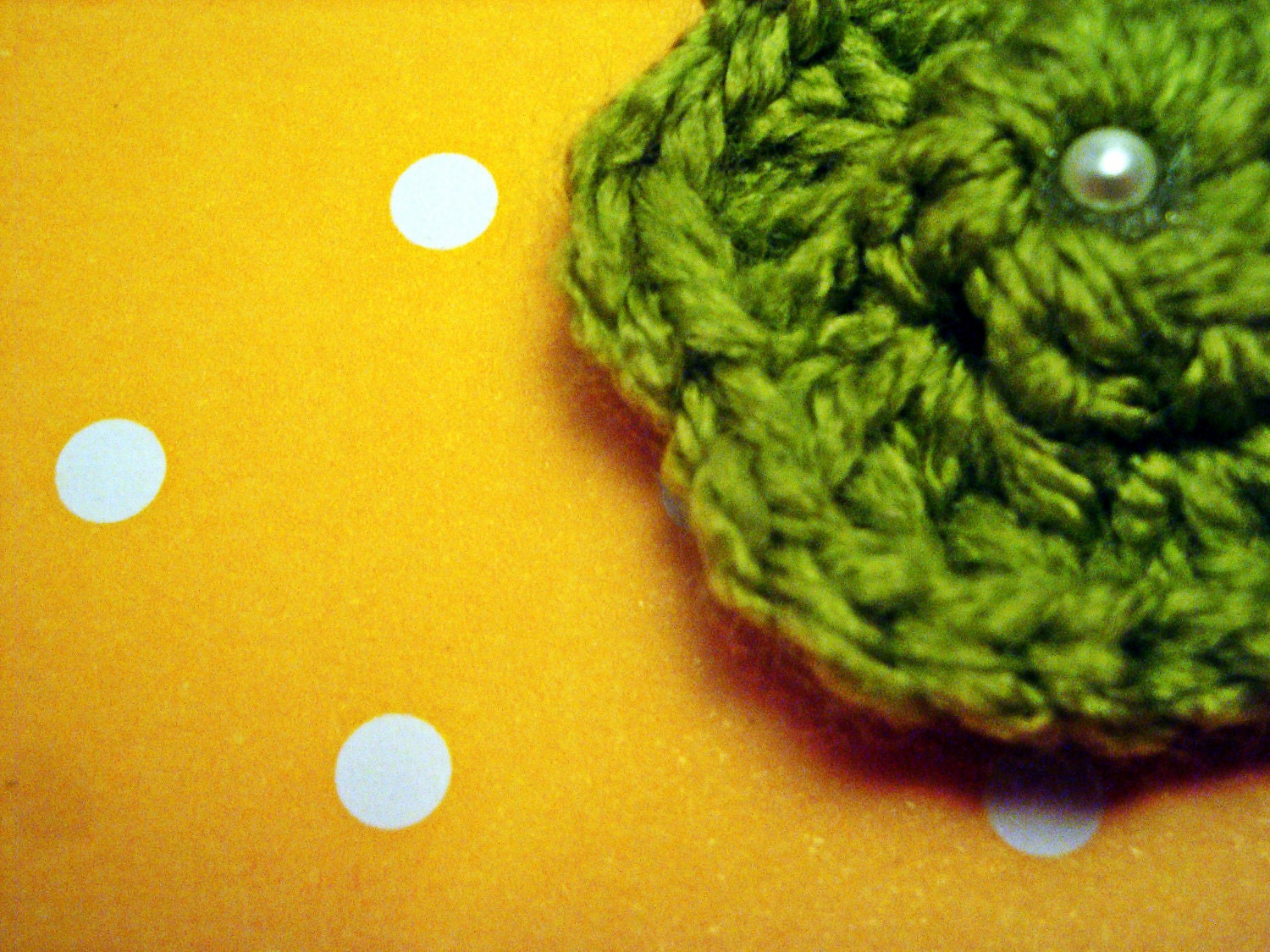Two Crochet Flower Bobby Pins in Pink and Green