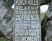 Porch Rules Subway/Typography Word Art Sign