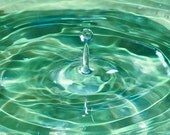 Droplet Photograph 8x12 water drop abstract blue green aqua teal print fine art photography wall art decor