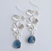 HOLIDAY SALE - Something Blue Bridesmaid Earrings - Triple Orchids and Navy on Sterling - Bridal, Bridesmaids, Wedding Jewelry