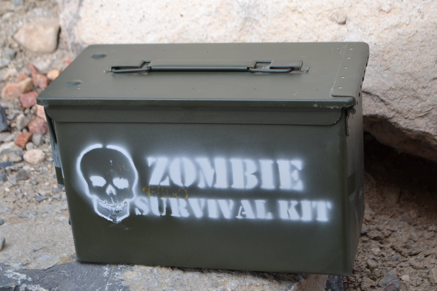 The Original Ammo Can Zombie Survival Kit made from Surplus Ammo Can Box