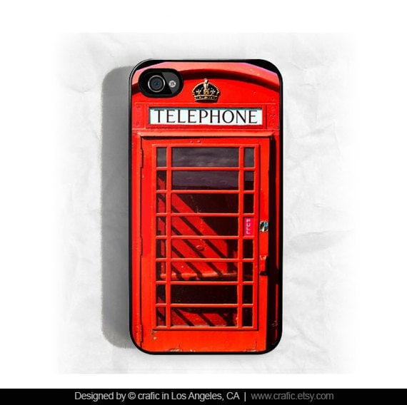 iPhone 4 case iPhone 4s case - Red British Phone Booth iPhone Case