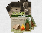 Personalized BACKYARD CAMPOUT CAMP Party Birthday Invitations (printable)