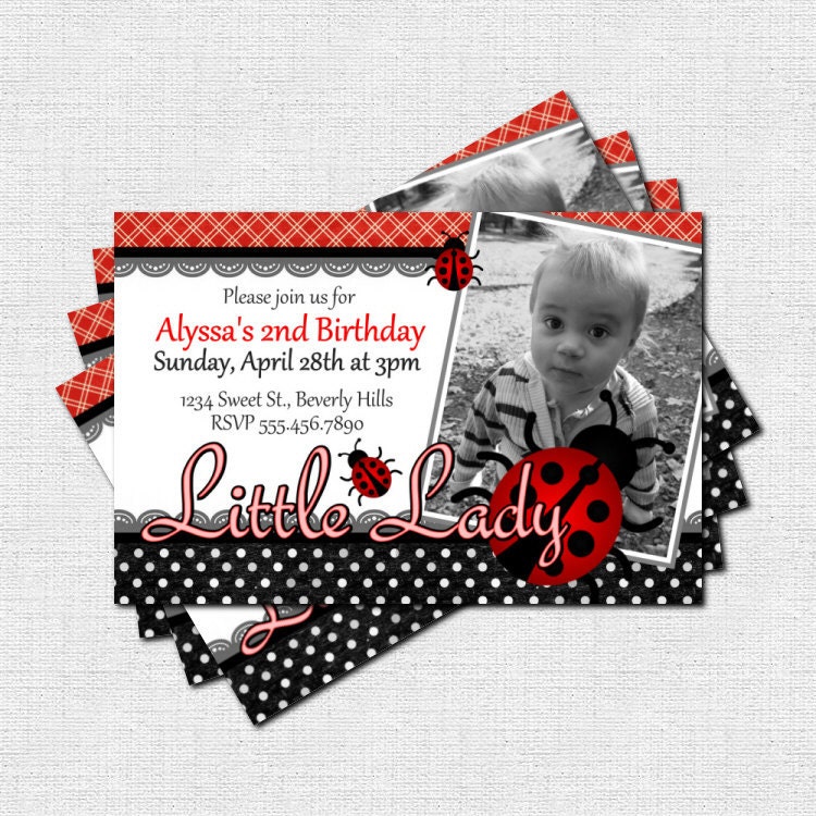 LADYBUG INVITATIONS Birthday Party (print your own) Personalized Printable