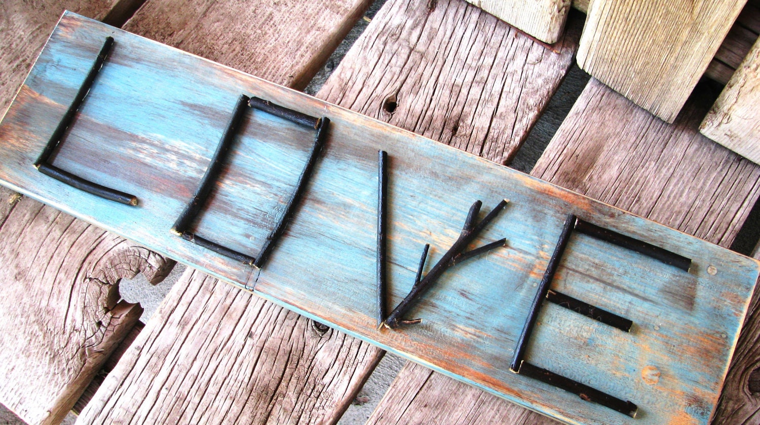 LOVE Wedding Sign-CustomTwig Signs-Rustic Wedding Decor-Woodland Weddings-CUSTOM Choose Colors