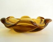Vintage Amber Glass Ashtray/Cigar Tray