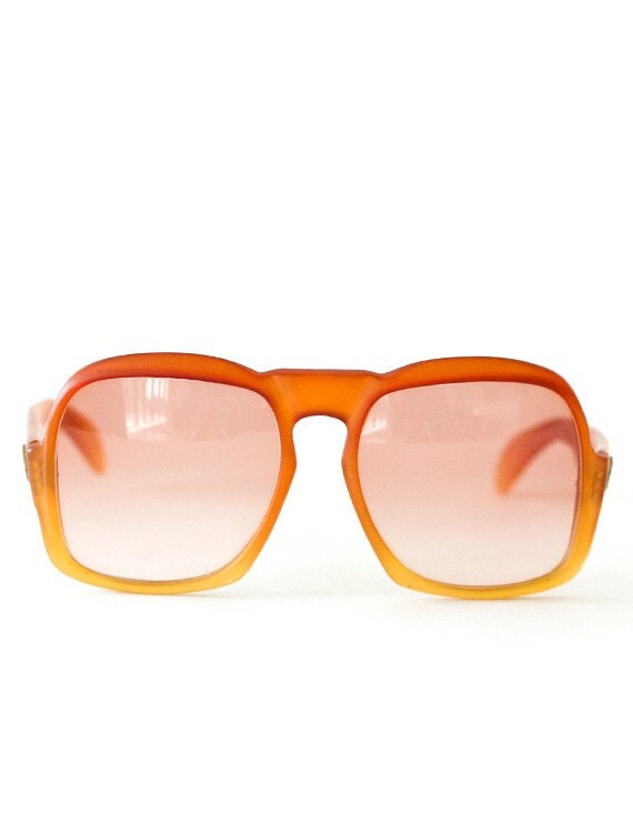 REDUCED were 220 now 145 vintage 1970's unisex Yves Saint Laurent amber aviator lense unisex sunglasses