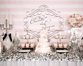 Pink and White Stripe Glam Printable Backdrop