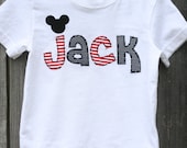 Personalized Hand Appliqued Mickey Mouse Disney Shirt Name Pirate Theme