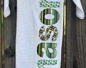 Hand Appliqued Personalized Infant Baby Boy Gown