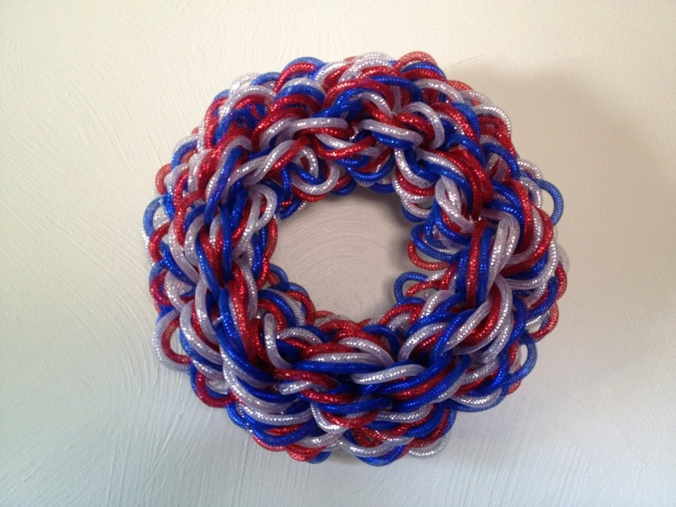 SALE  15" Patriotic Mesh Wreath