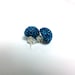 Metallic Blue Beaded Stud Earrings