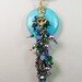 Wire Wrapped Turquoise Donut with Crystals and Key