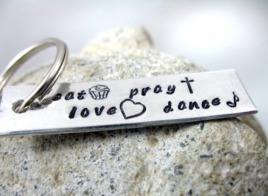 Customized Key Chain Stamped on Both Sides - Hand Stamped Keychain - personalized