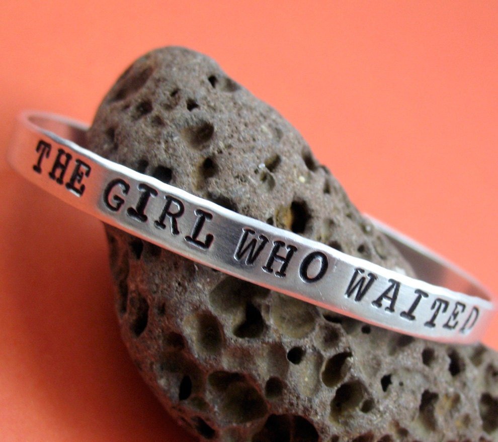 Hand Stamped Doctor Who Bracelet - The Girl Who Waited - Adjustable,  Cuff