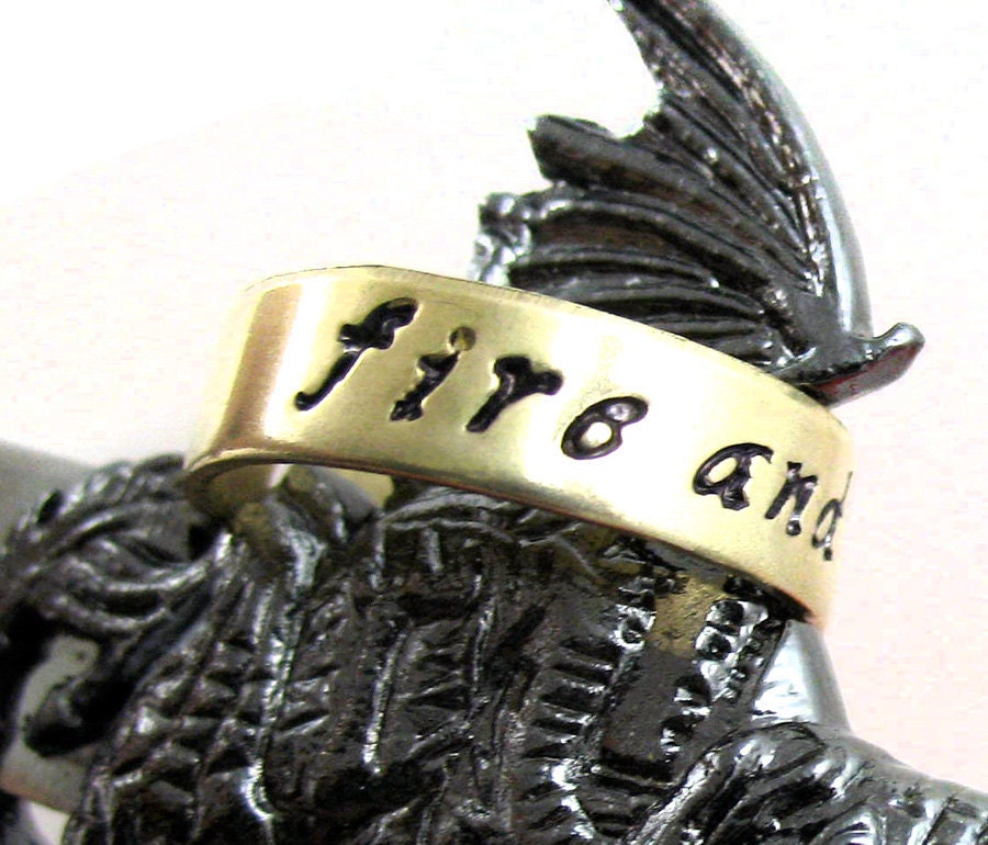 Custom Hand Stamped Golden Brass Ring - Personalized Any Way You Like