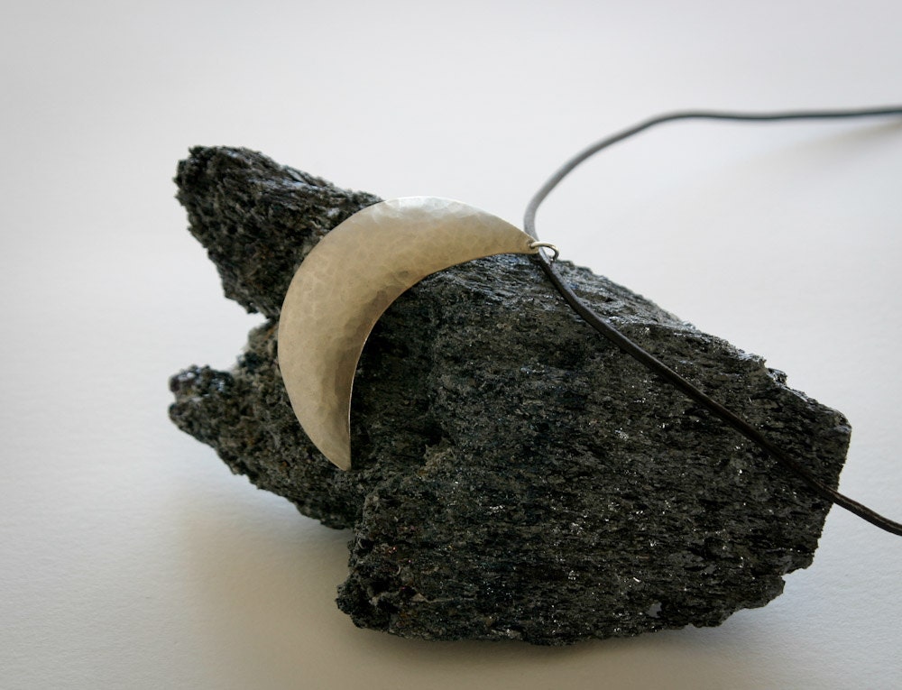 German silver crescent pendant