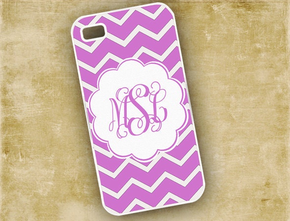 Cute Iphone 5 case - personalized purple chevron - Iphone 5 cover, plastic Iphone 5 case silicone rubber iphone 5 case (9616)